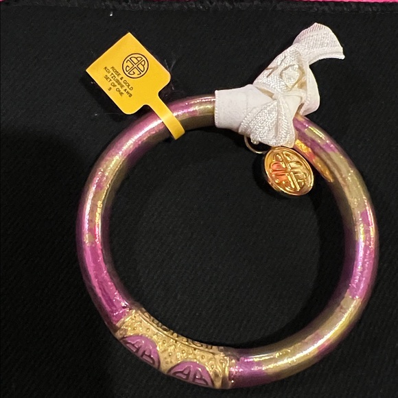 NWT BuDhaGirl pink Koi tuzzubi Pink and Gold Bangle Bracelet - Picture 3 of 4